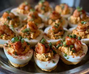 Spicy Crawfish Deviled Eggs