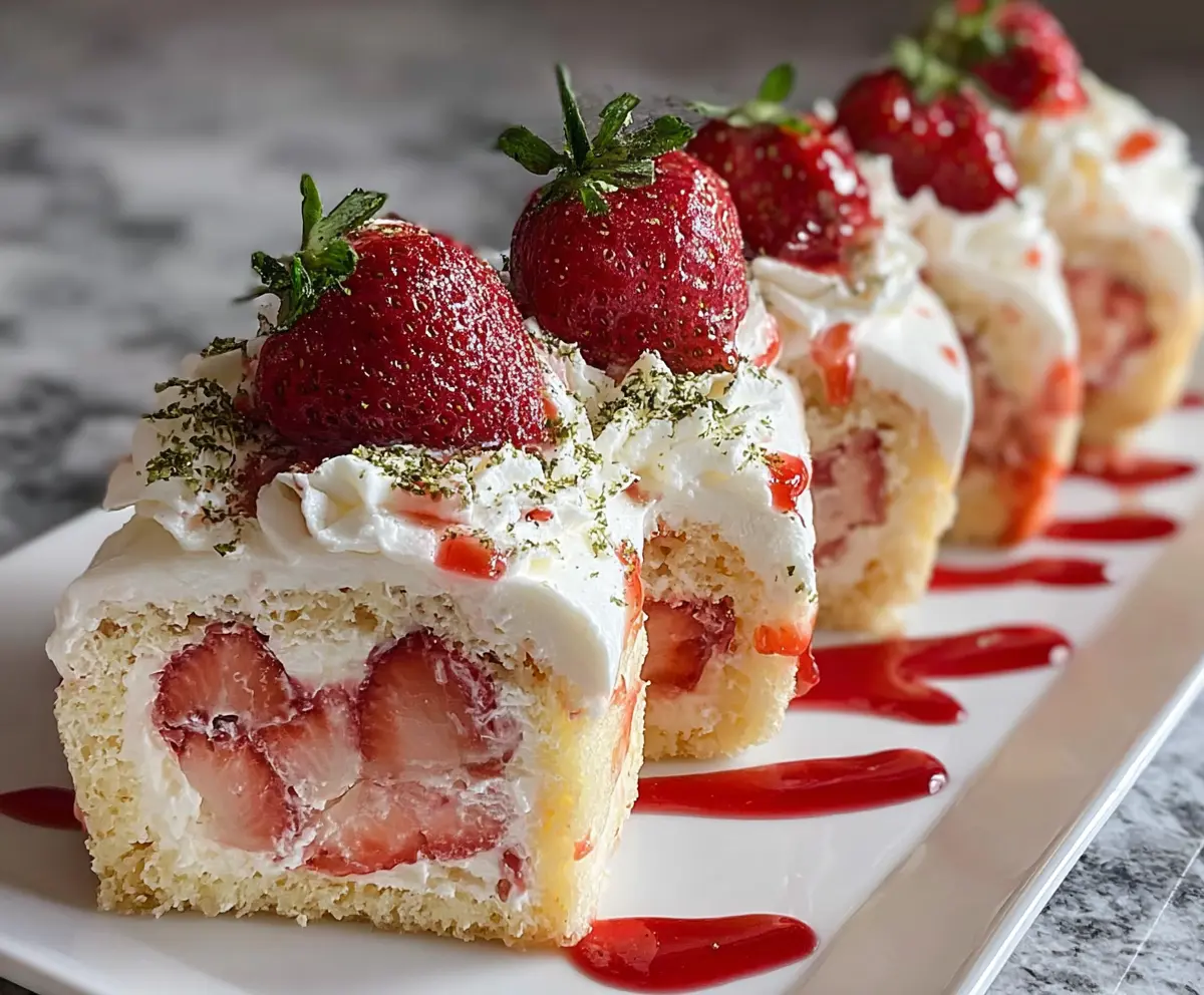 Strawberry Shortcake Cheesecake Rolls