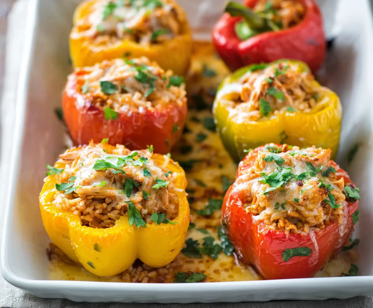 Easy Teriyaki Pineapple Chicken Stuffed Peppers