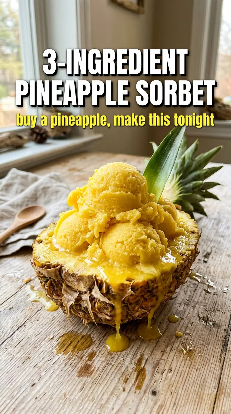 3-Ingredient Pineapple Sorbet bright icy tropical
