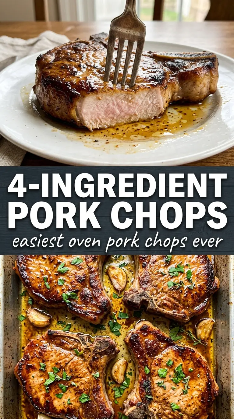 4-Ingredient Oven Pork Chops glazed baked pork chops caramelized