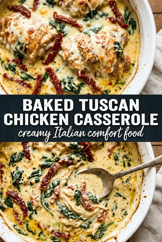 Baked Tuscan Chicken Casserole