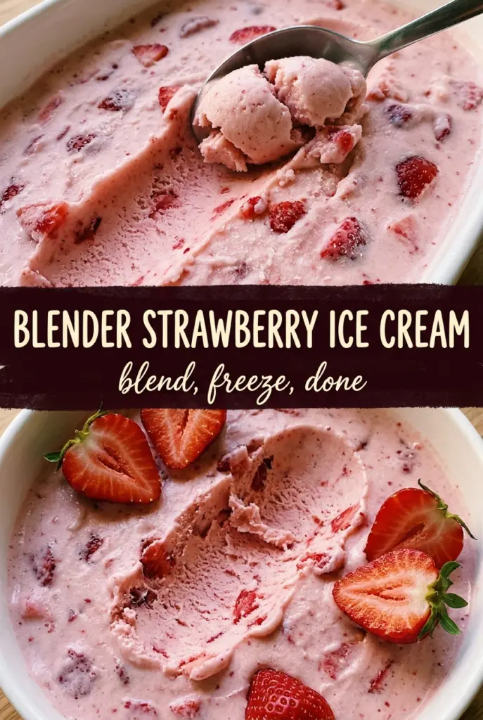 Blender Strawberry Ice Cream