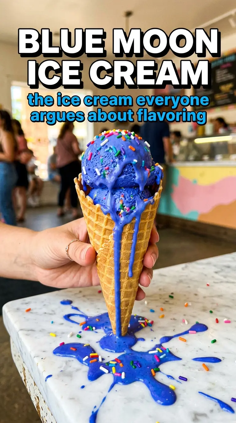Blue Moon Ice Cream electric blue almond fruity