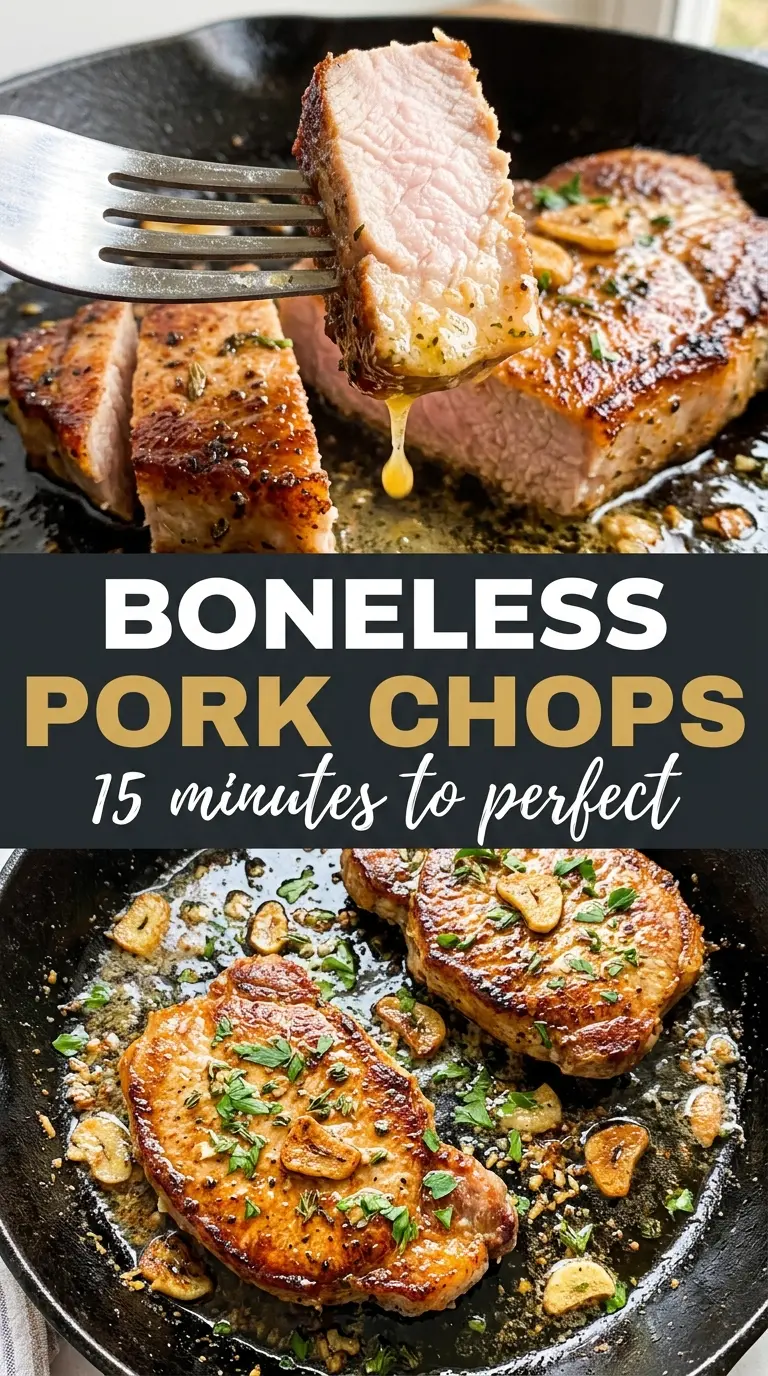 Boneless Pork Chops golden pan-seared juicy