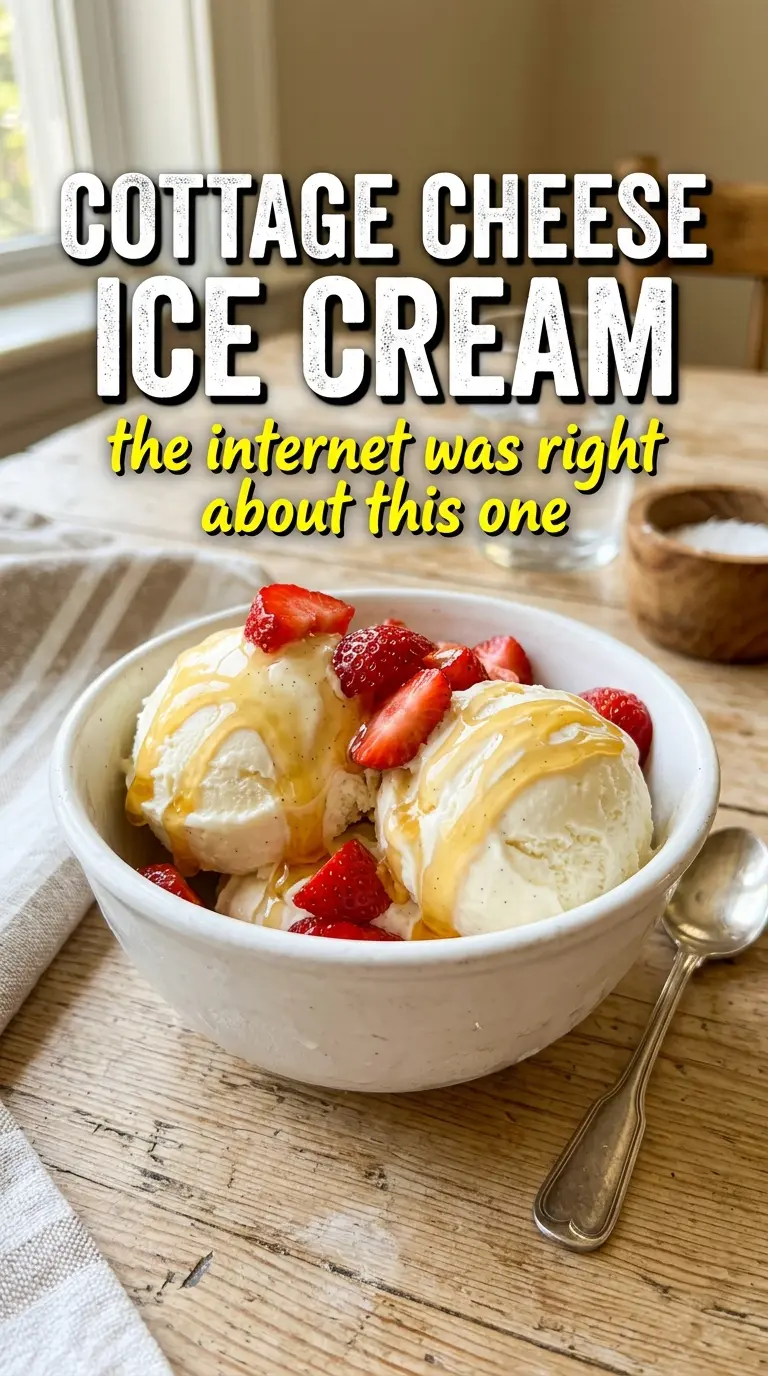 Scoop of homemade ice cream in a bowl