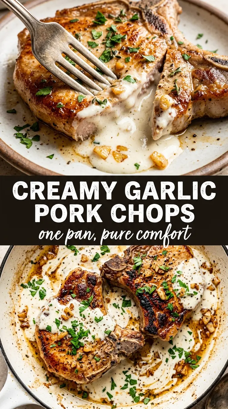 Creamy Garlic Pork Chops creamy golden skillet sauce
