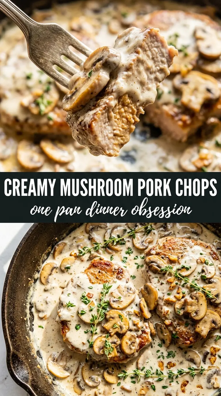 Creamy Mushroom Pork Chops savory skillet dinner