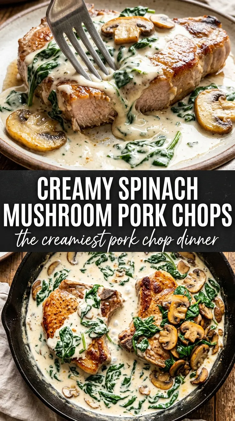 Creamy spinach mushroom pork chops creamy skillet dinner