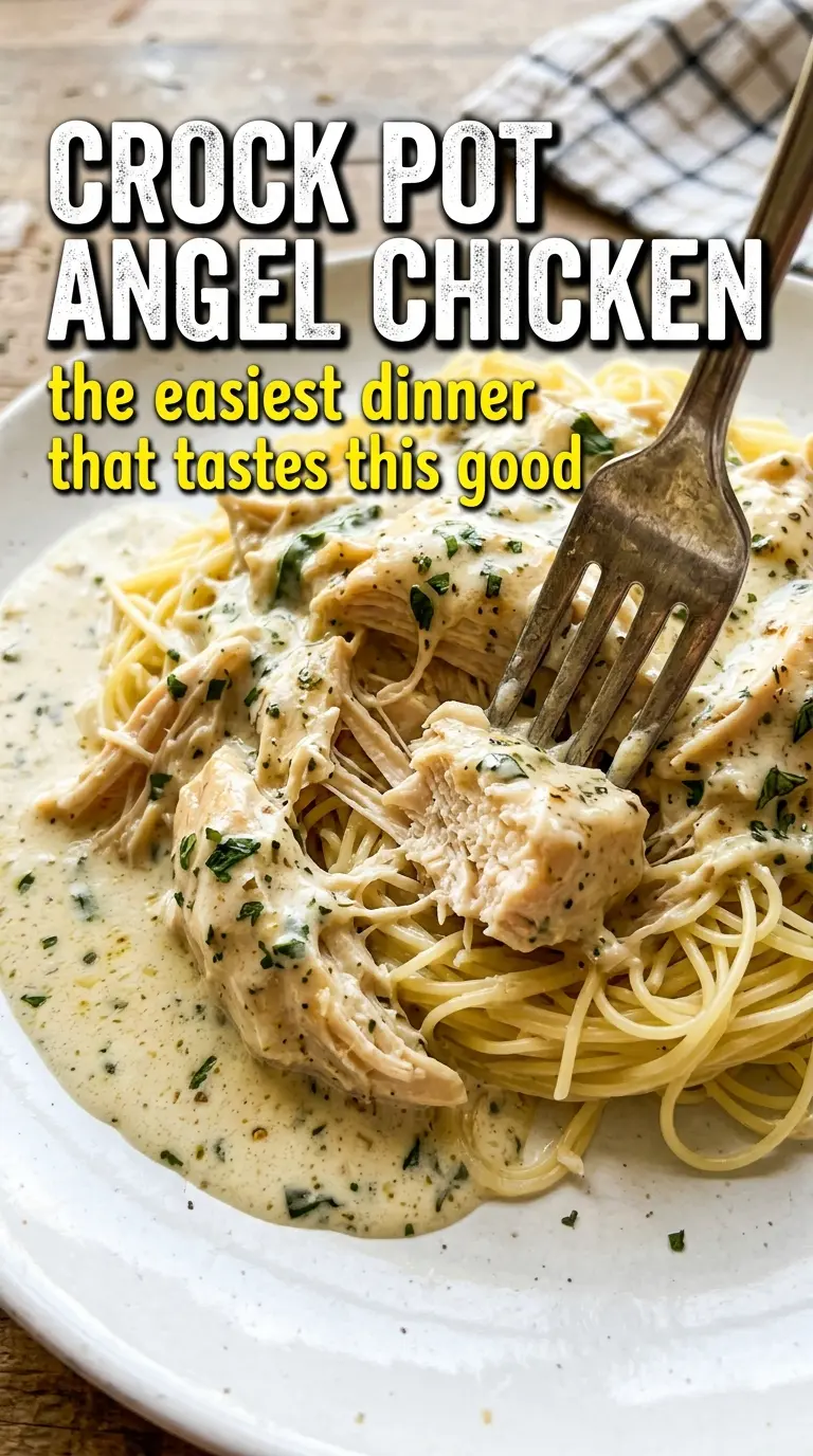 Crock Pot Angel Chicken creamy Italian pasta