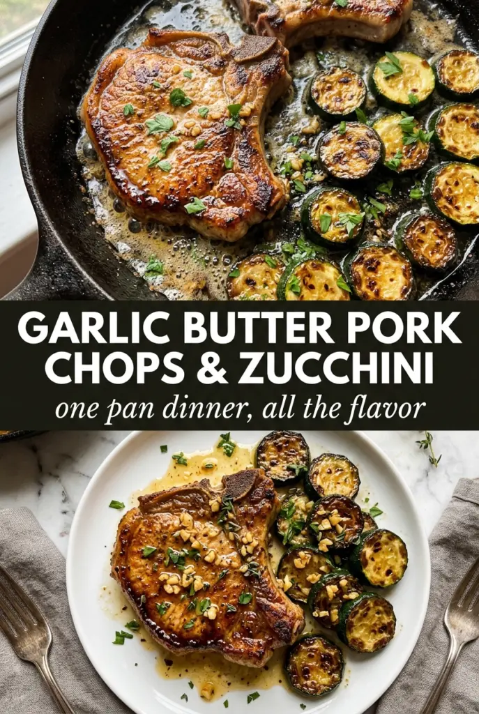 Garlic Butter Pork Chops with Zucchini