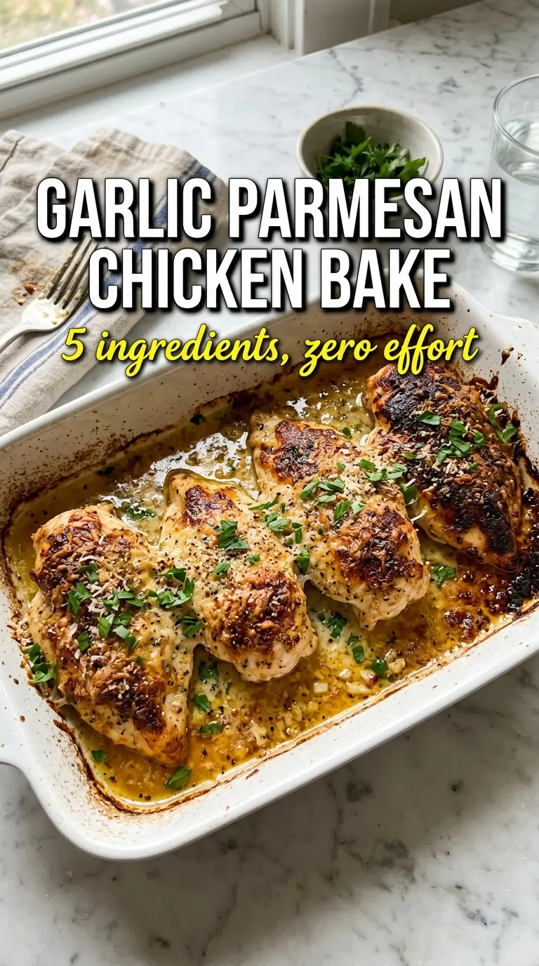 Garlic Parmesan Chicken Bake golden crusted