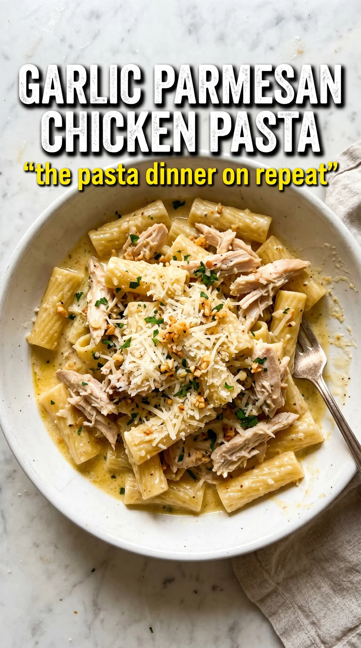 Garlic Parmesan Chicken Pasta creamy basil