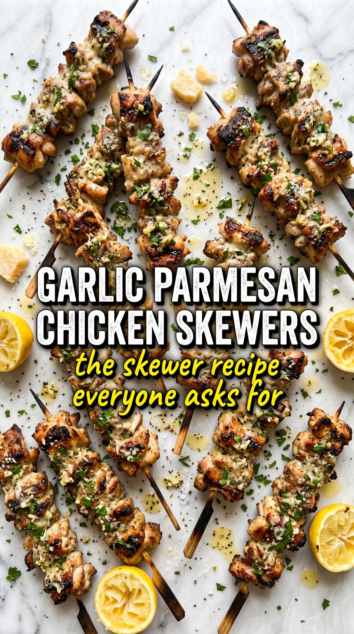 Garlic Parmesan Chicken Skewers golden grilled herb butter