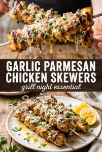 Garlic Parmesan Chicken Skewers