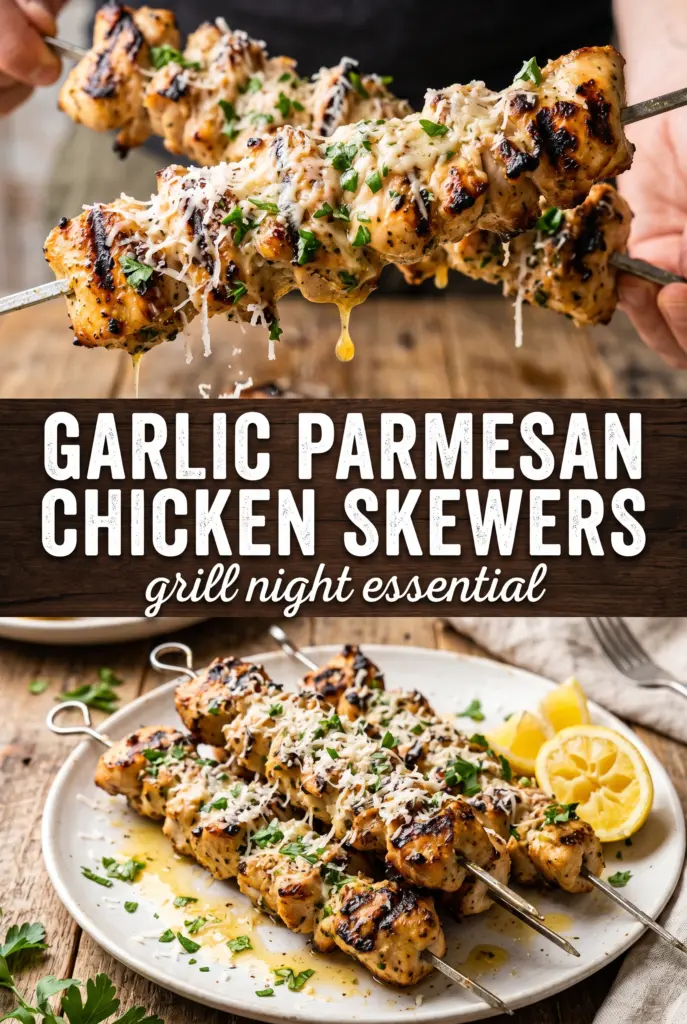 Garlic Parmesan Chicken Skewers