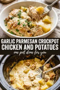 Garlic Parmesan Crockpot Chicken and Potatoes