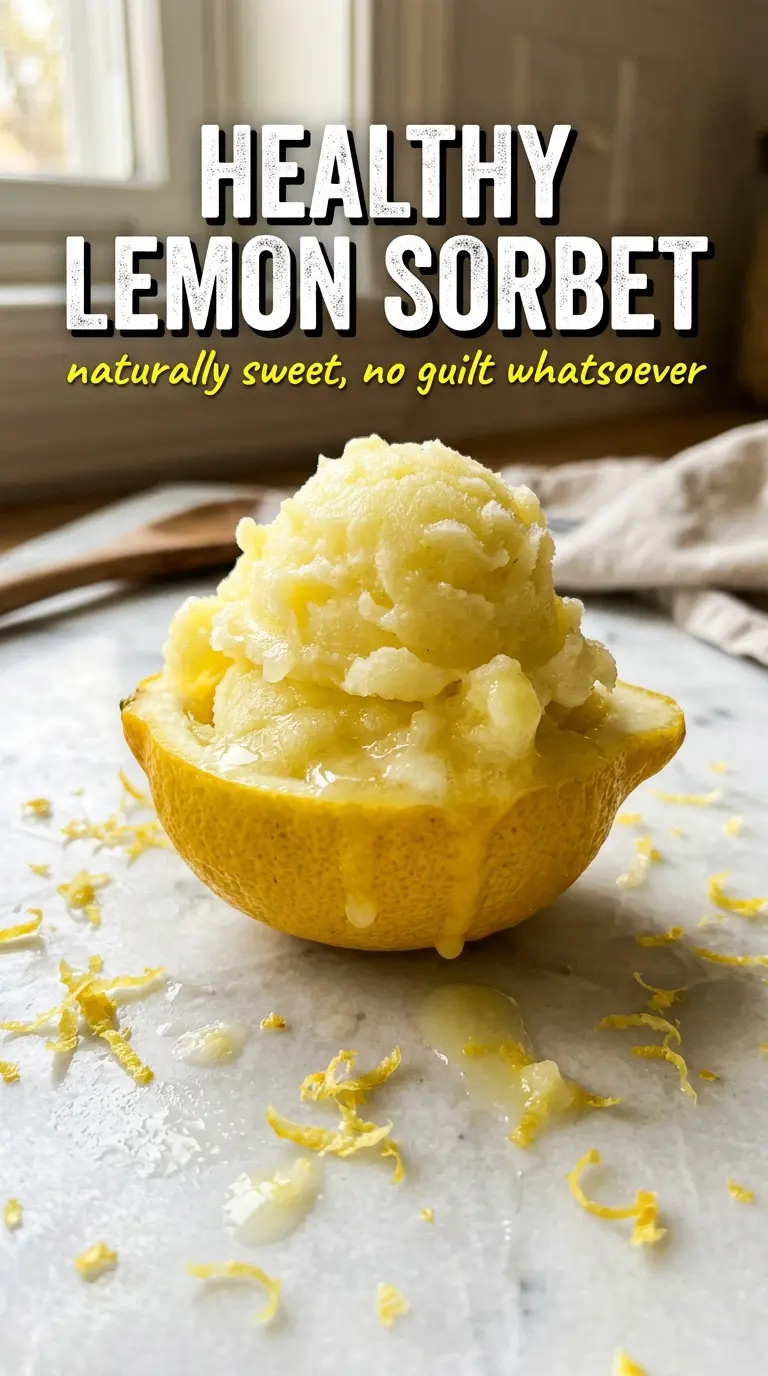 Healthy Lemon Sorbet bright icy citrus