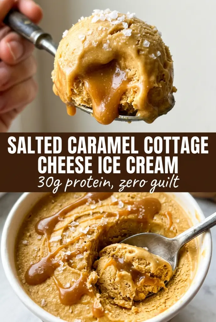High-Protein Salted Caramel Cottage Cheese Ice Cream