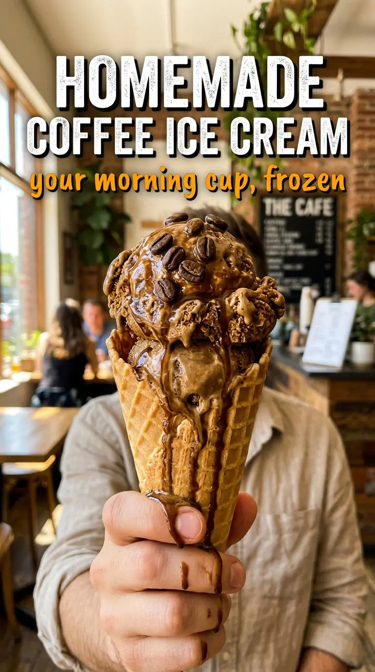 Homemade Coffee Ice Cream deep roasted espresso custard