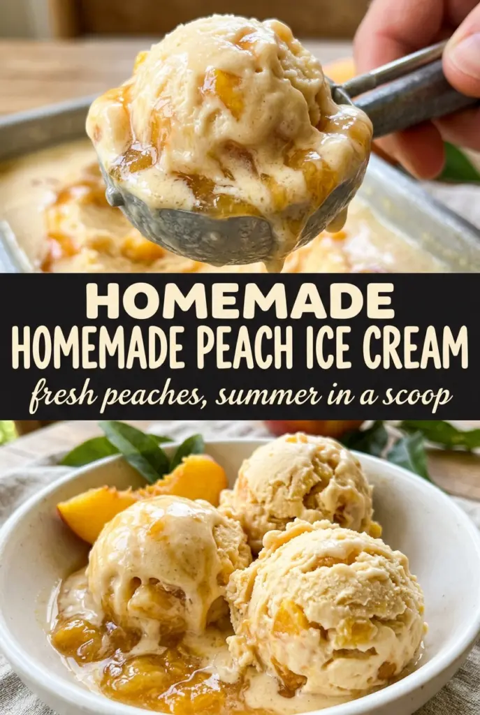 Homemade Peach Ice Cream