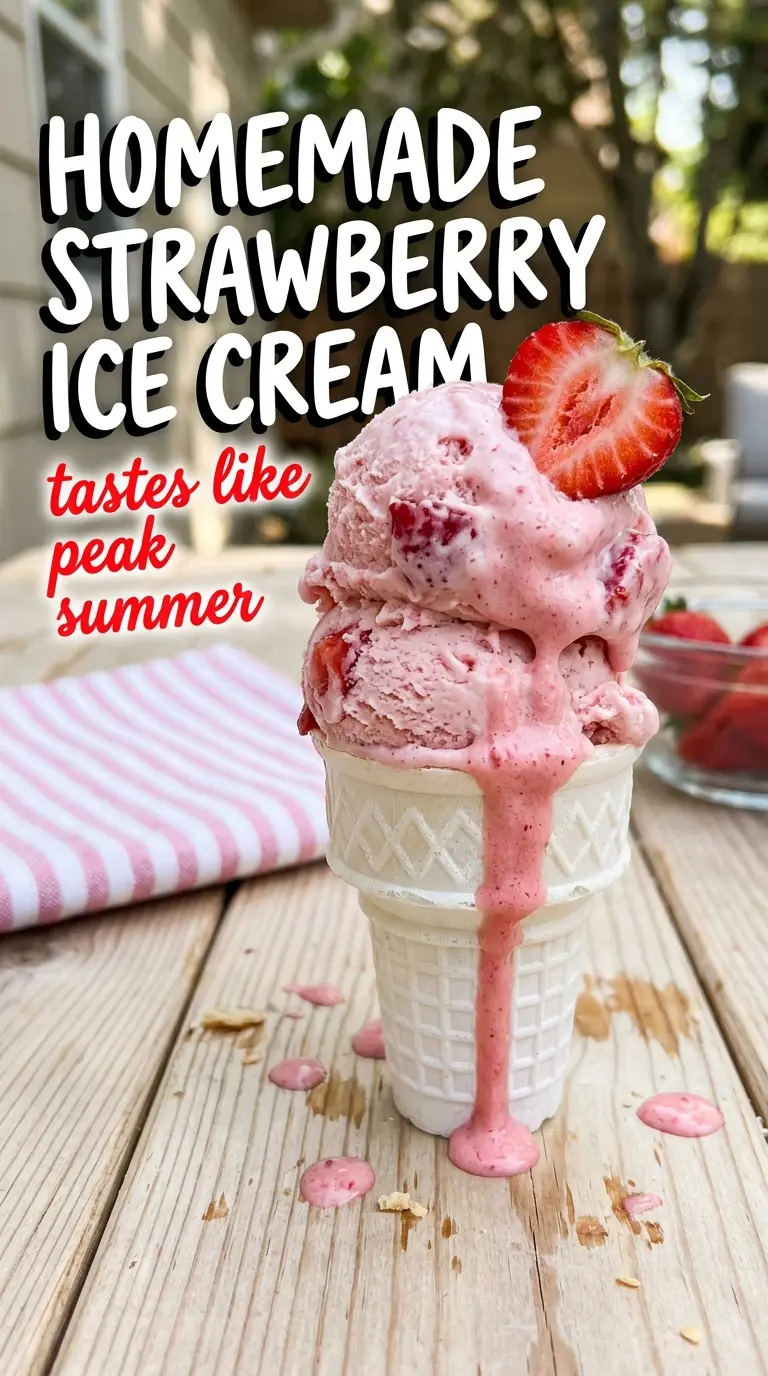 Scoop of homemade ice cream in a bowl