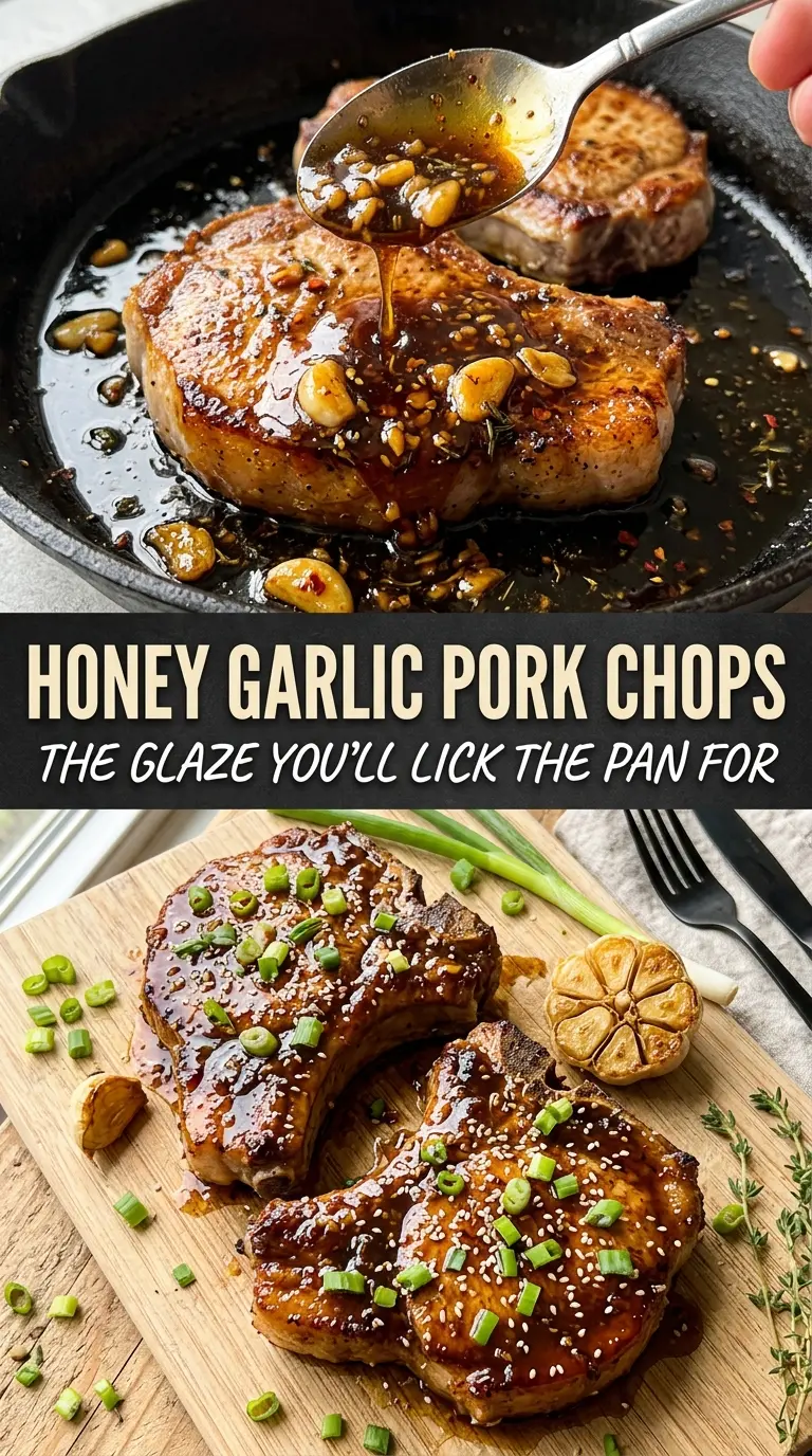 Honey Garlic Pork Chops sticky glazed pork chops