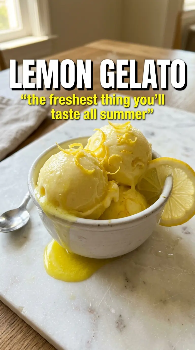 Lemon gelato creamy citrus Italian frozen dessert
