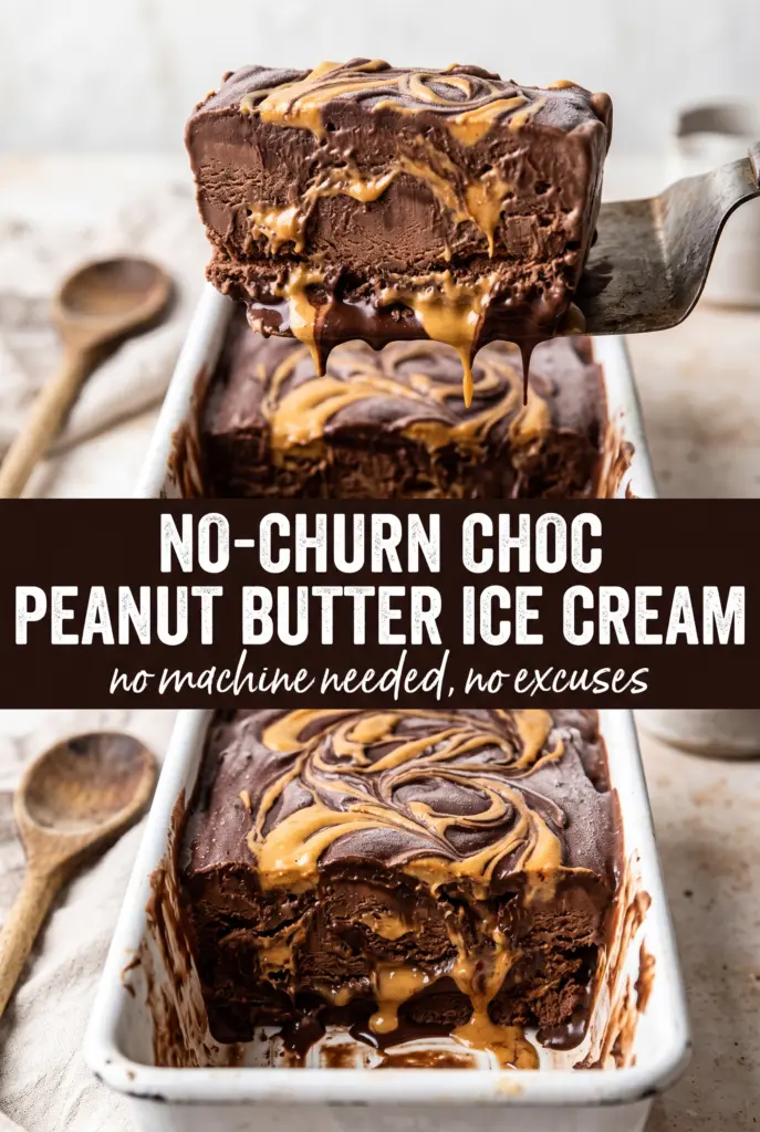 No-Churn Chocolate Peanut Butter Ice Cream