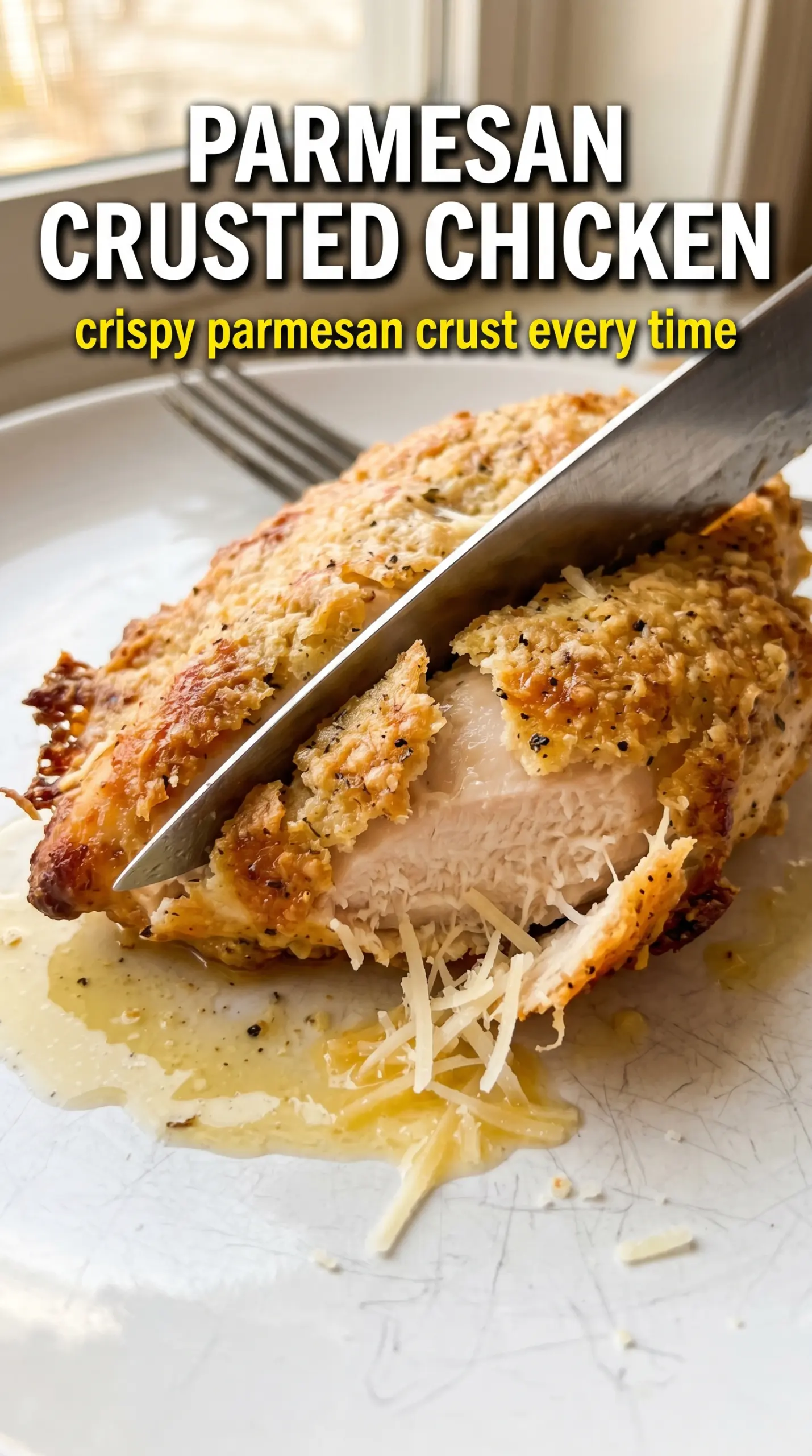 Parmesan crusted chicken crispy golden baked