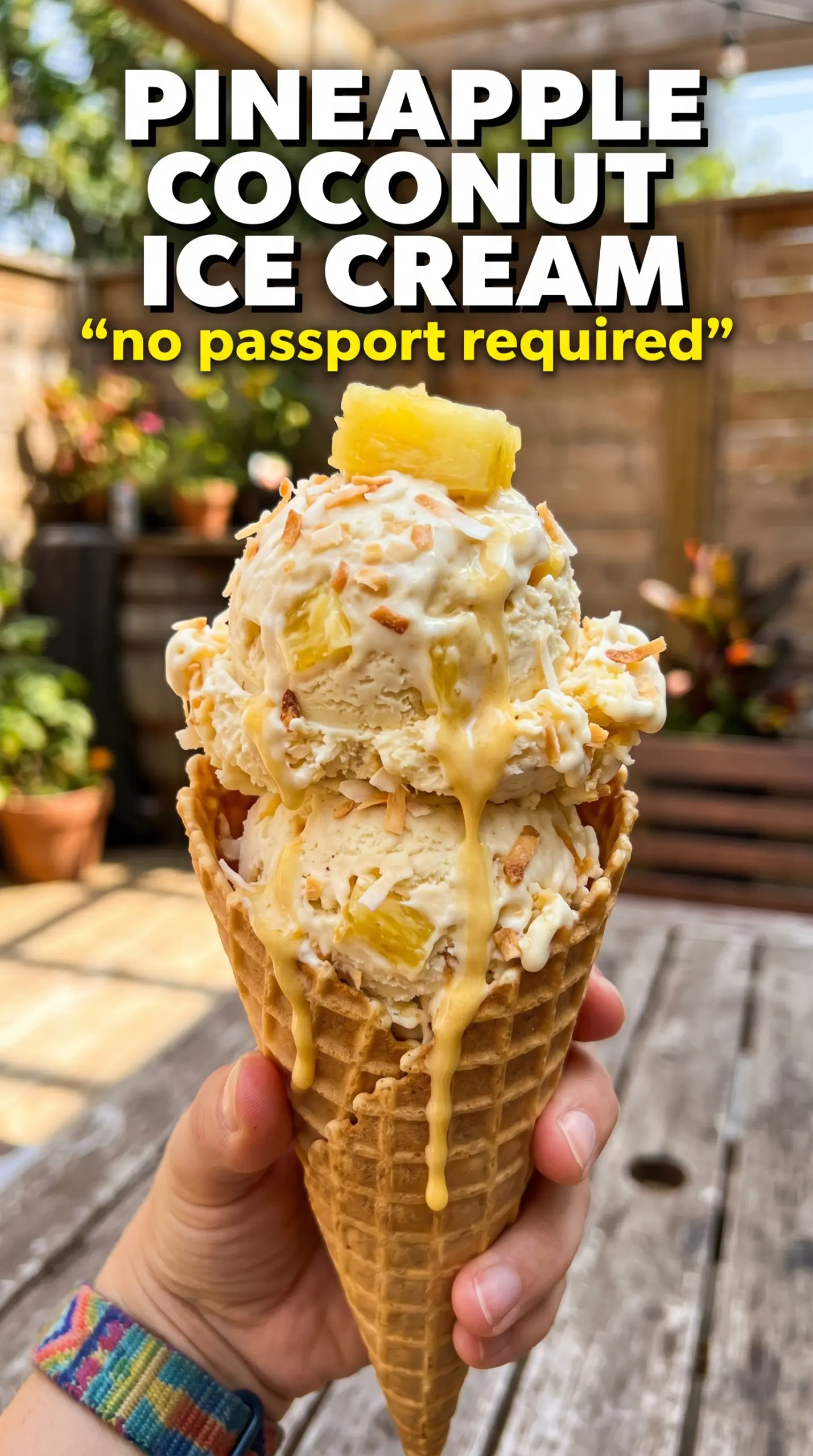 Pineapple Coconut Ice Cream creamy tropical frozen dessert