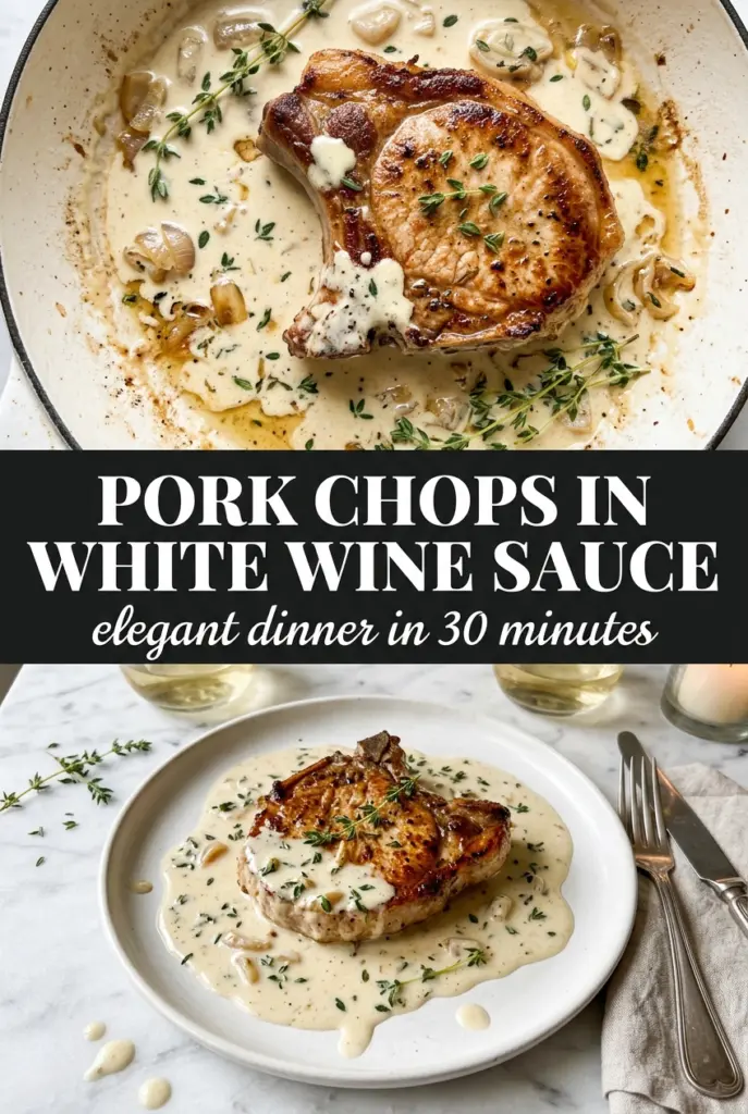 Pork Chops in Creamy White Wine Sauce