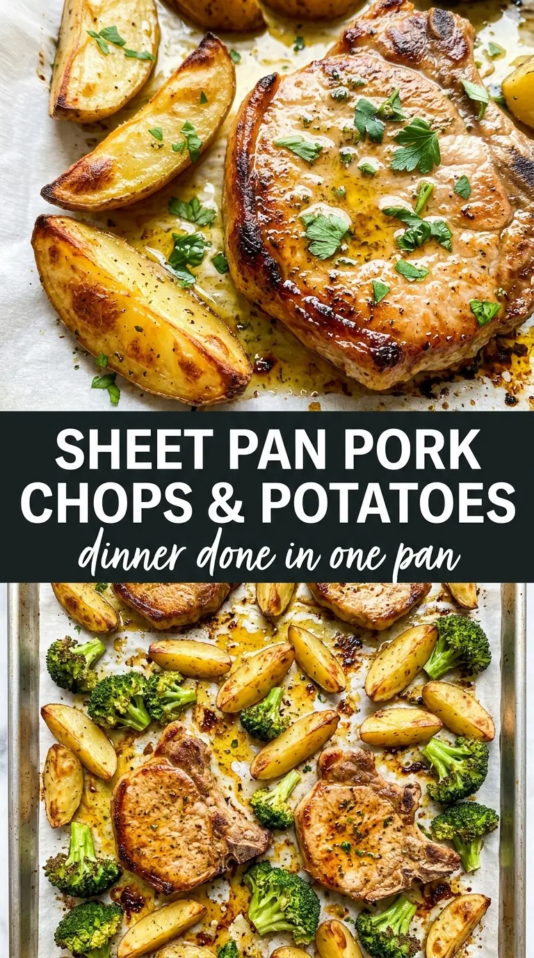 Sheet Pan Pork Chops and Potatoes, golden roasted, herb-rubbed