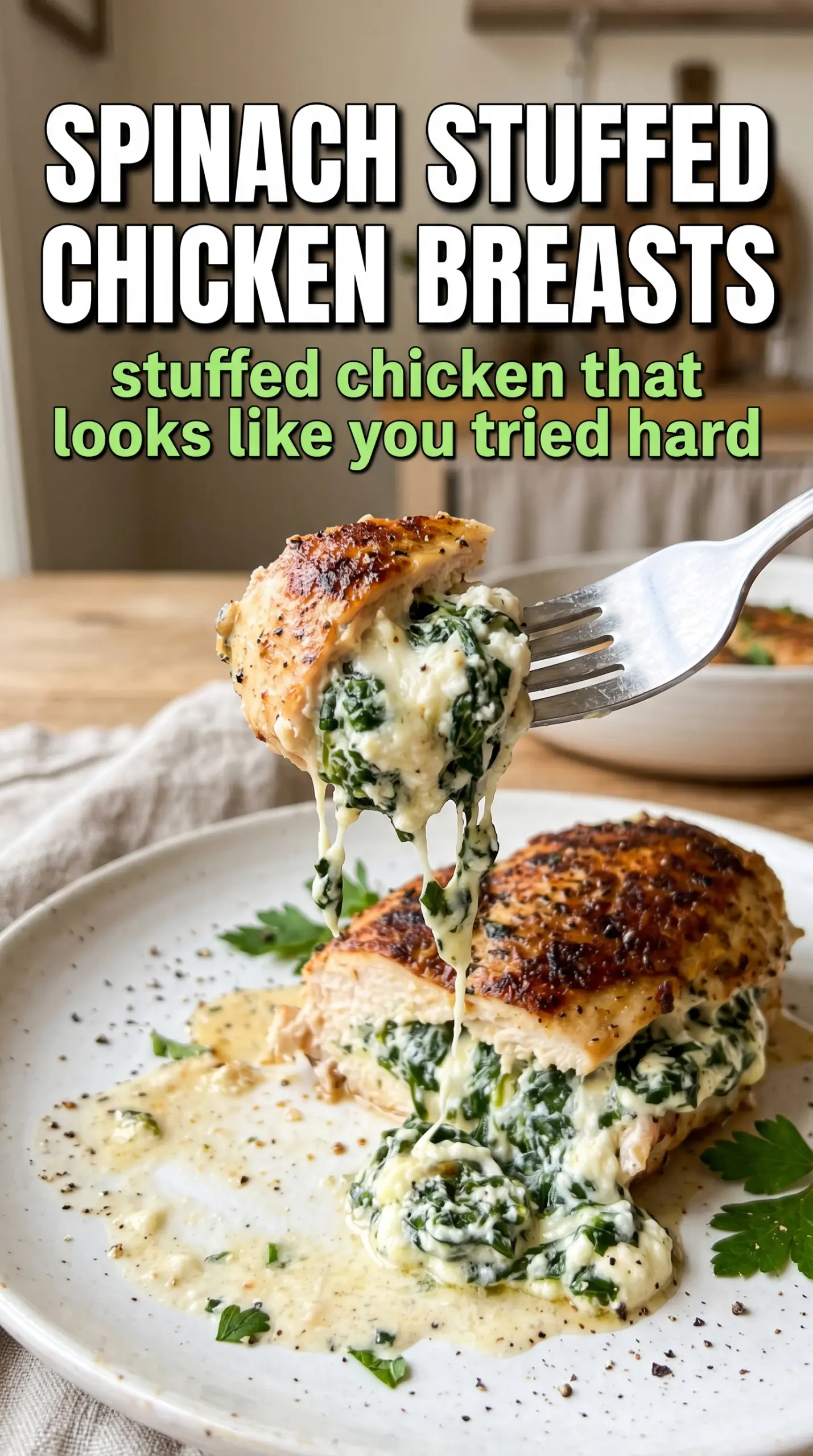 Spinach Stuffed Chicken Breasts creamy spinach filling