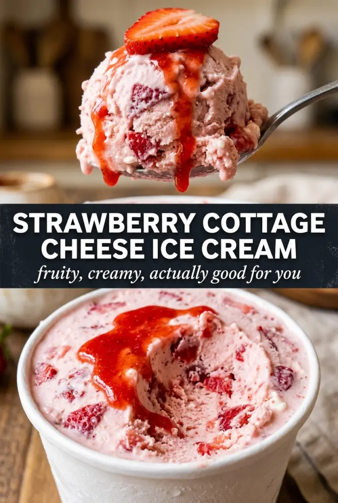 Strawberry Cottage Cheese Ice Cream