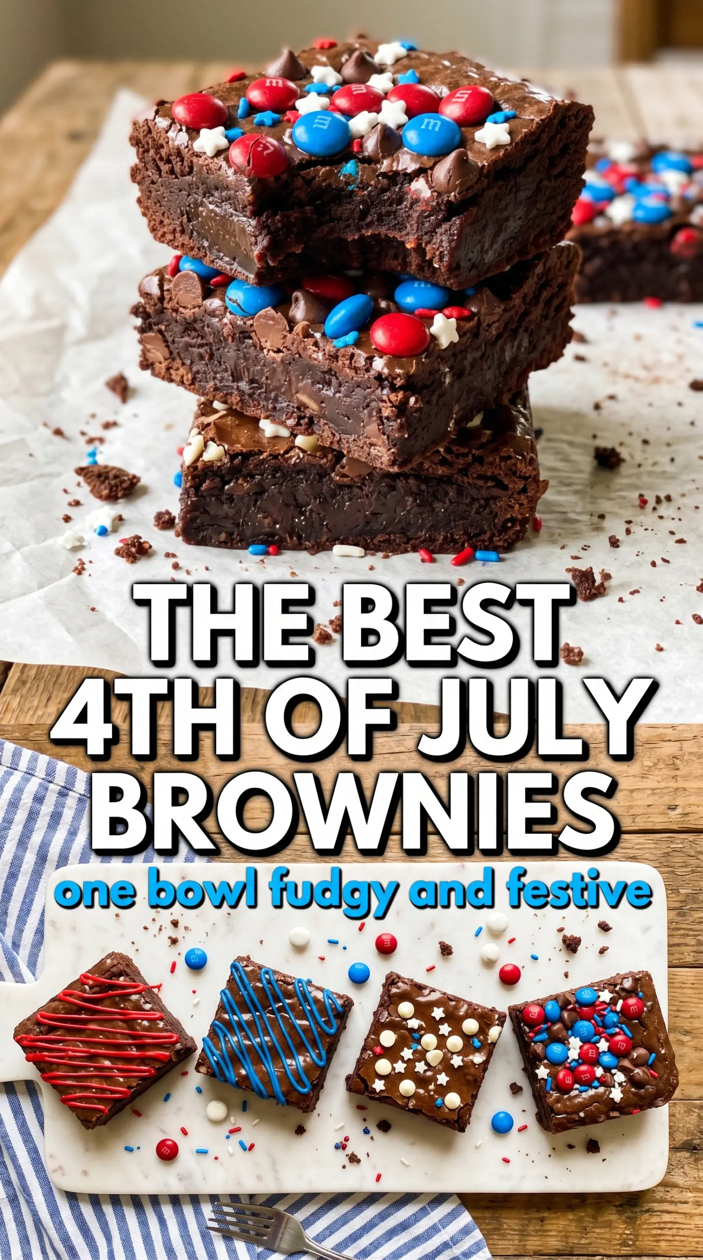 4th of July Brownies patriotic flag brownies