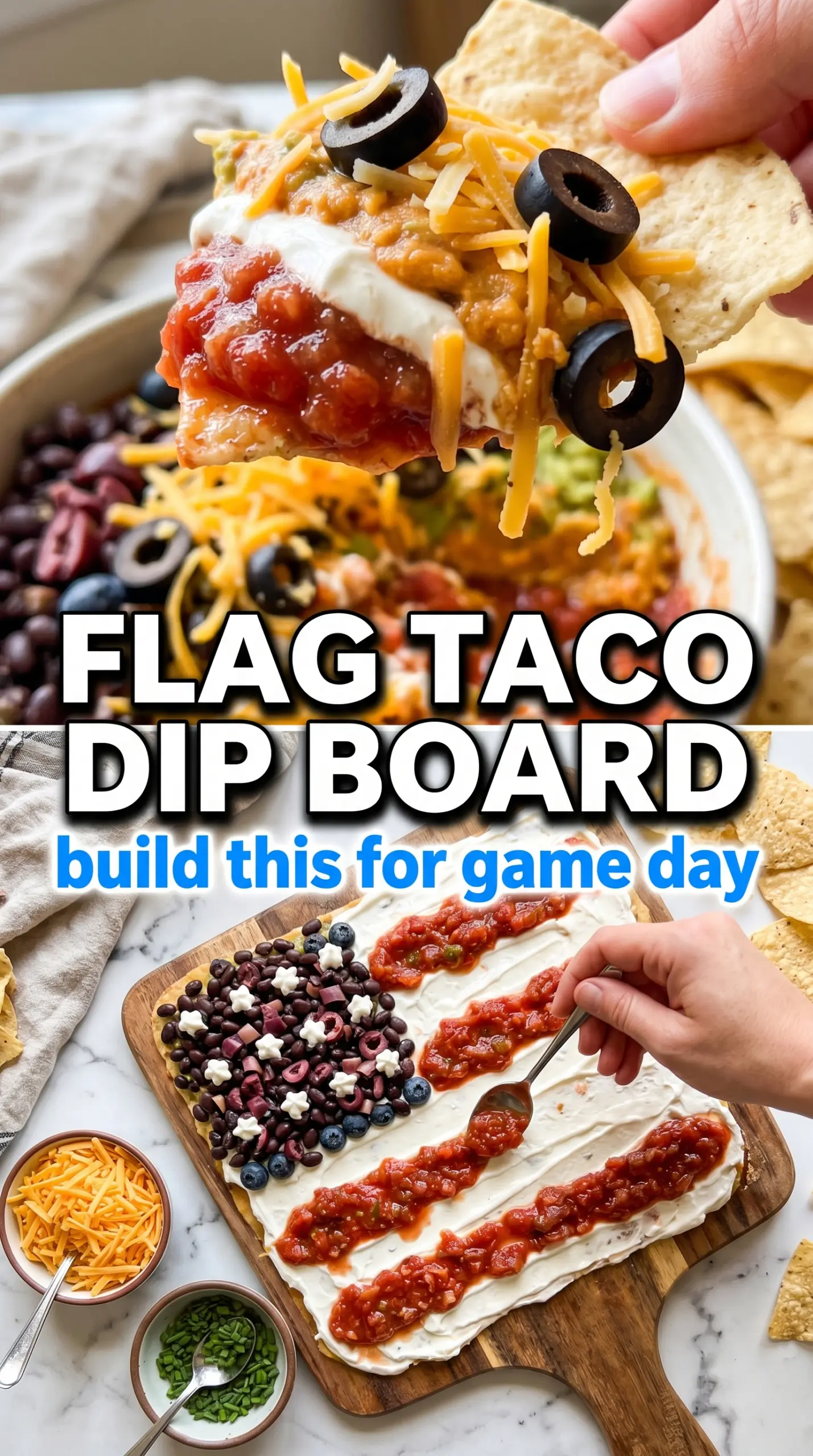 American Flag Taco Dip patriotic layered