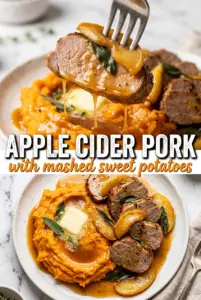 Apple Cider Pork with Mashed Sweet Potatoes