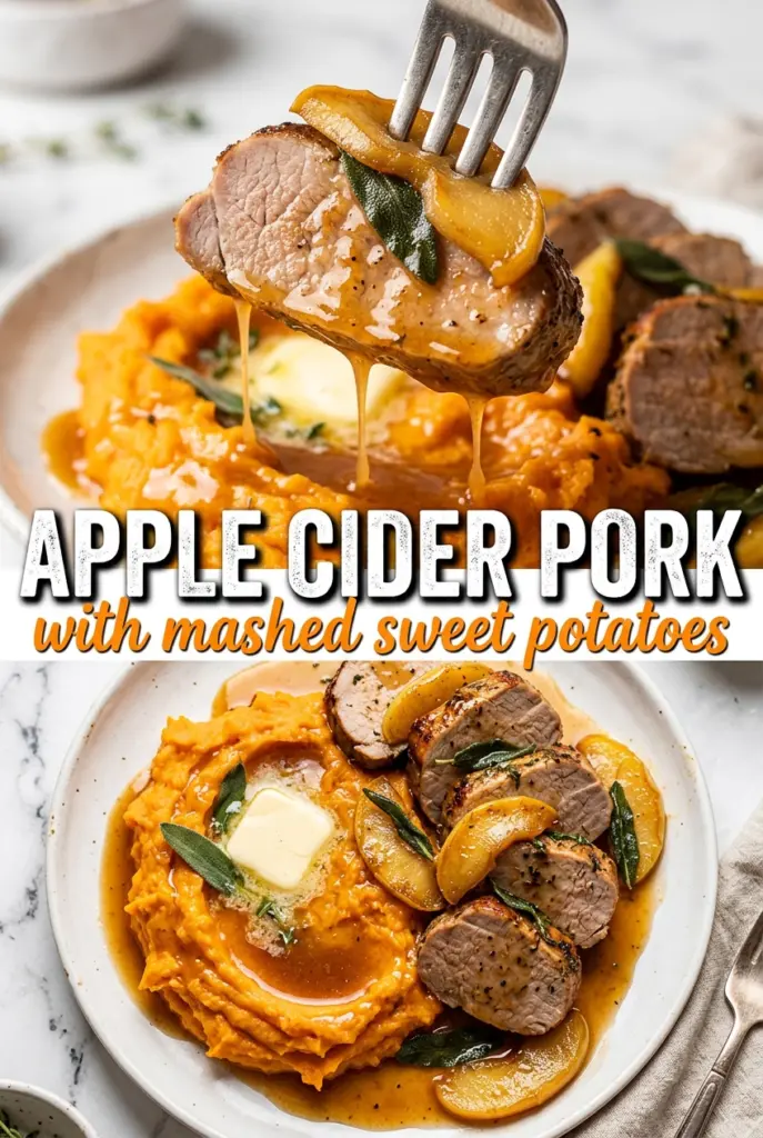 Apple Cider Pork with Mashed Sweet Potatoes