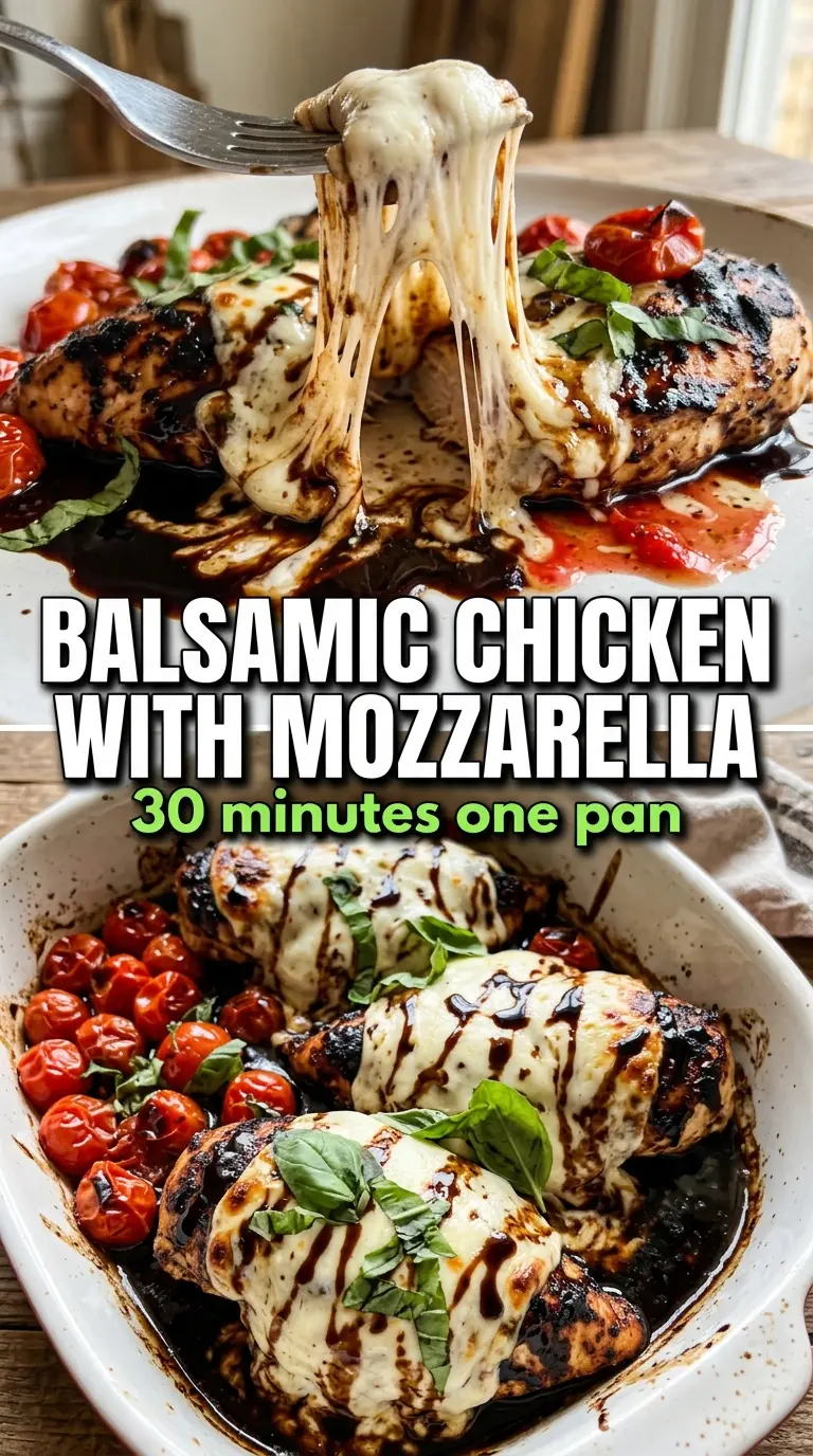 Balsamic Baked Chicken Breast with Mozzarella juicy caprese-inspired