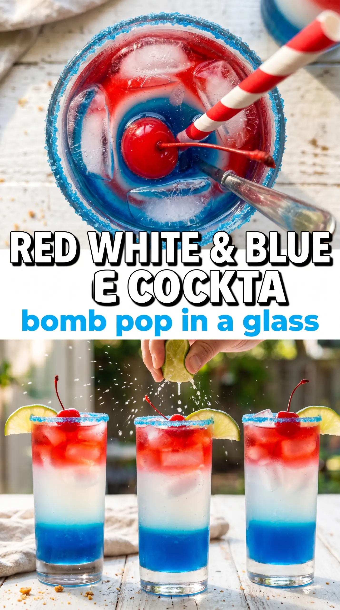 Bomb Pop Cocktail layered patriotic cocktail