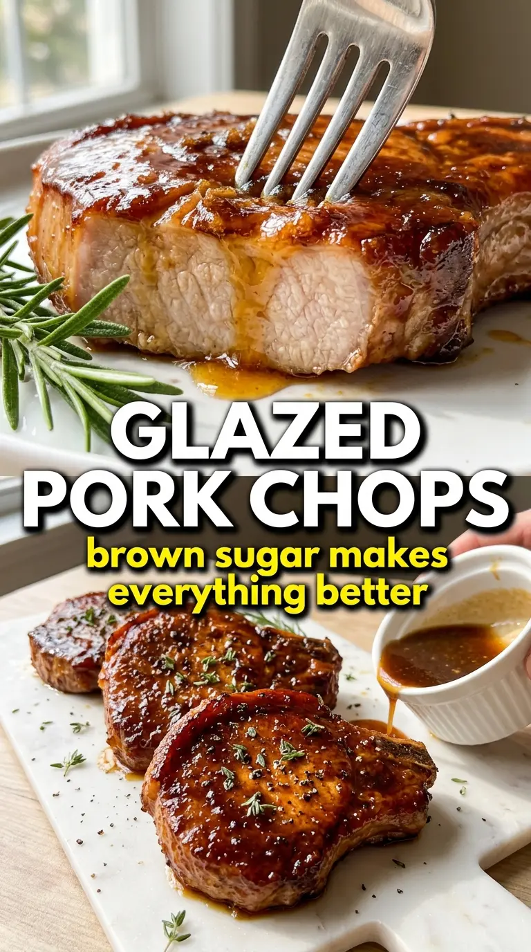 Brown Sugar Pork Chops caramelized skillet glazed