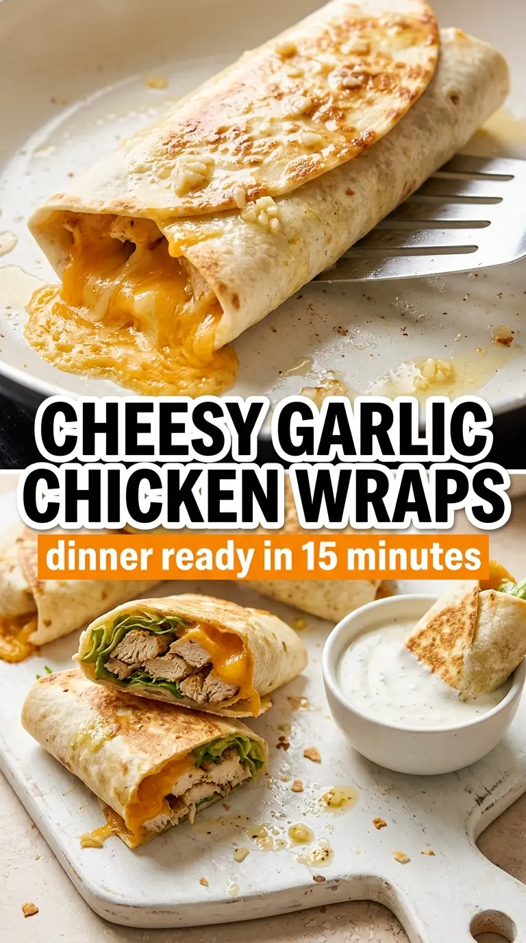 Cheesy Garlic Chicken Wraps melty garlic butter