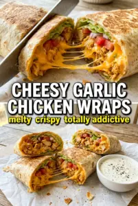 Cheesy Garlic Chicken Wraps