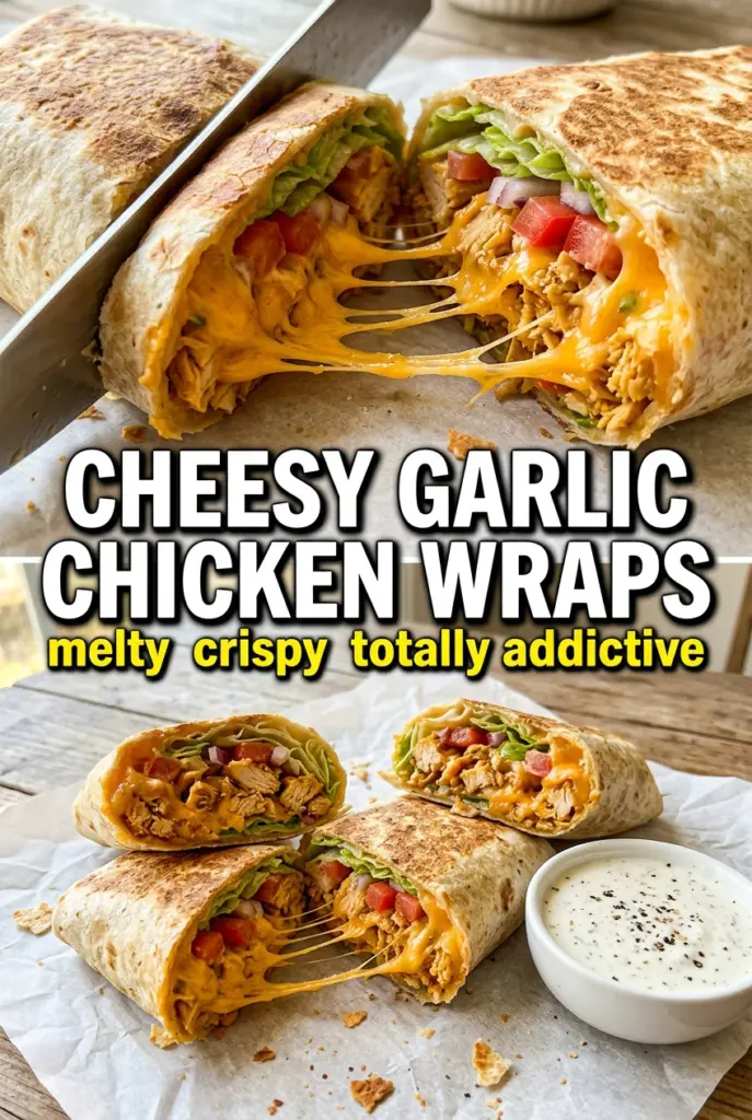 Cheesy Garlic Chicken Wraps