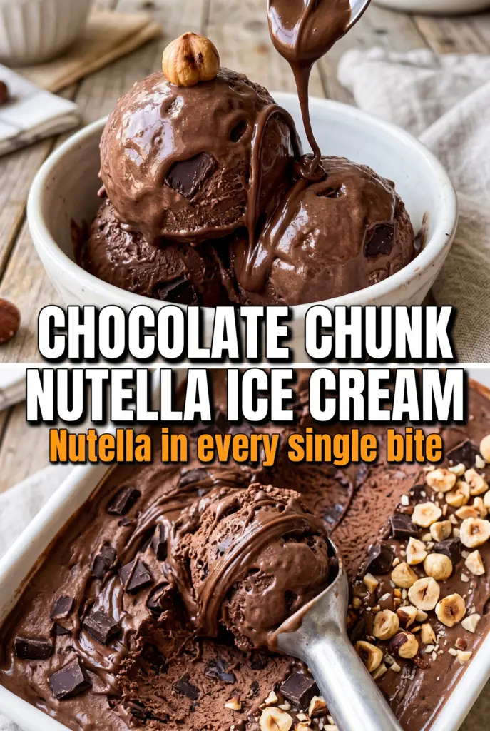 Chocolate Chunk Nutella Ice Cream