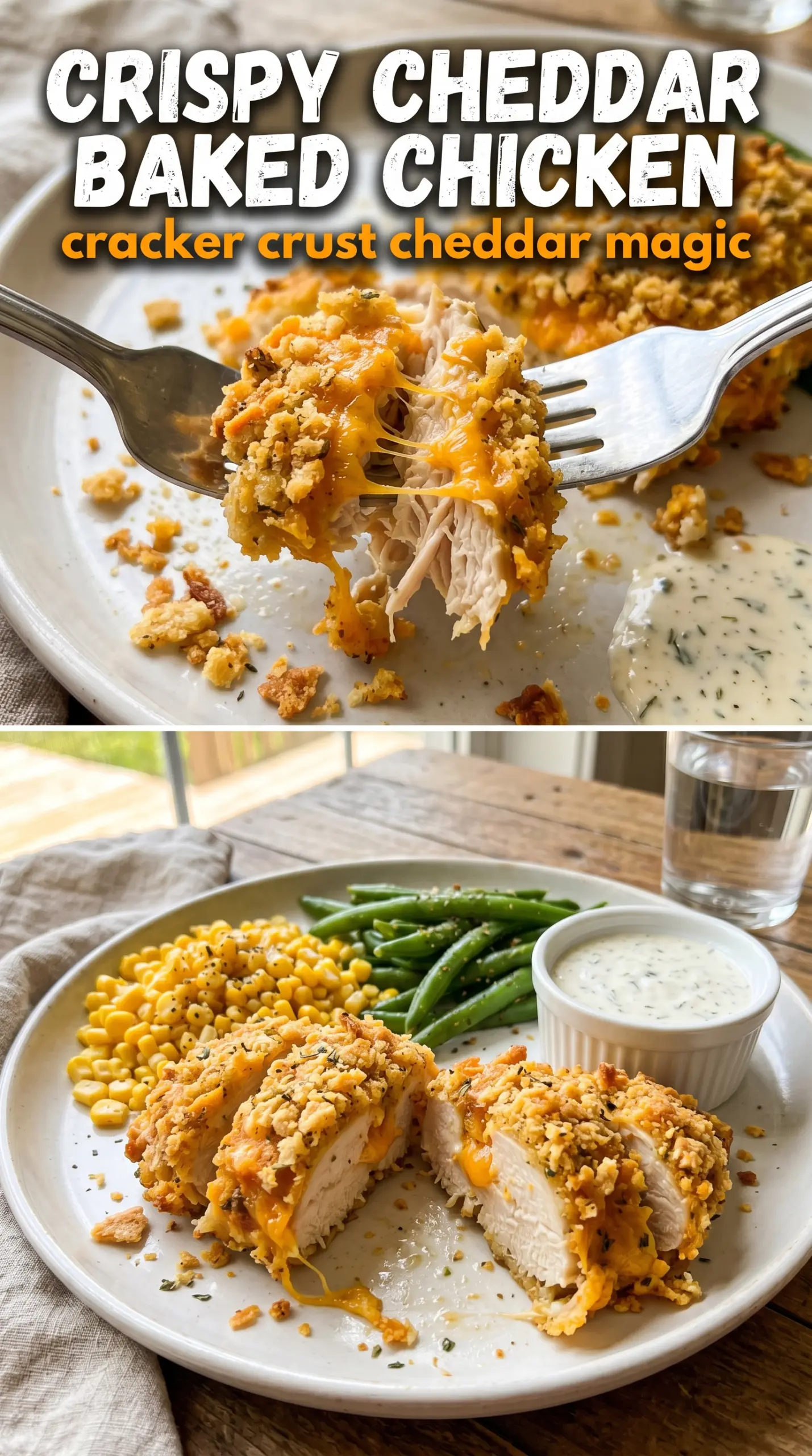 Crispy Cheddar Chicken cheesy baked chicken crunchy crust