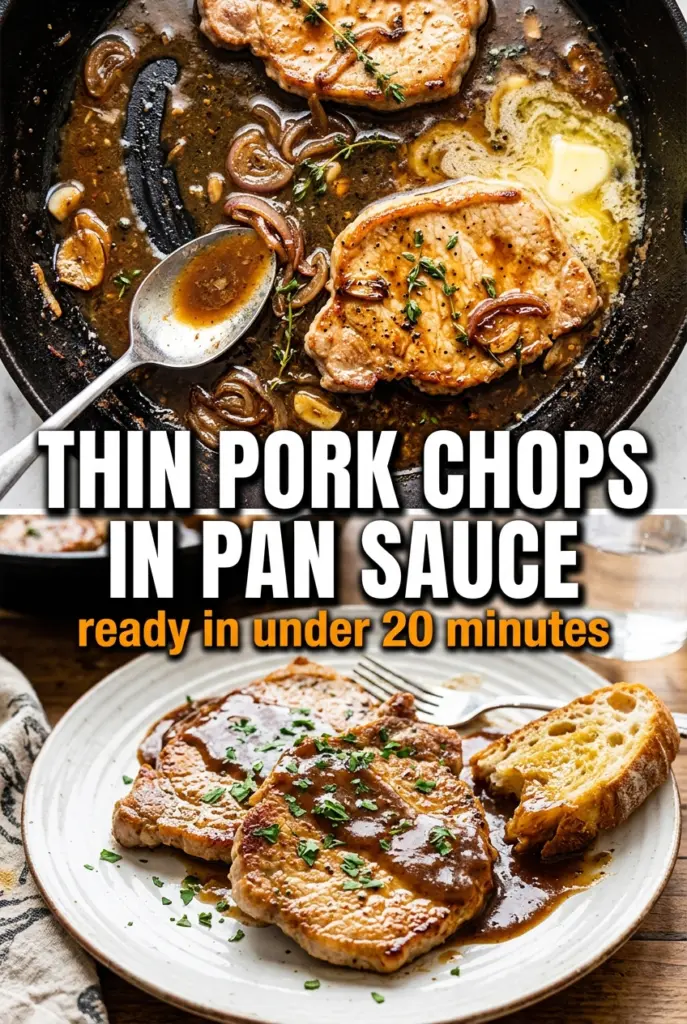 Easy Boneless Thin Pork Chops in Savory Pan Sauce