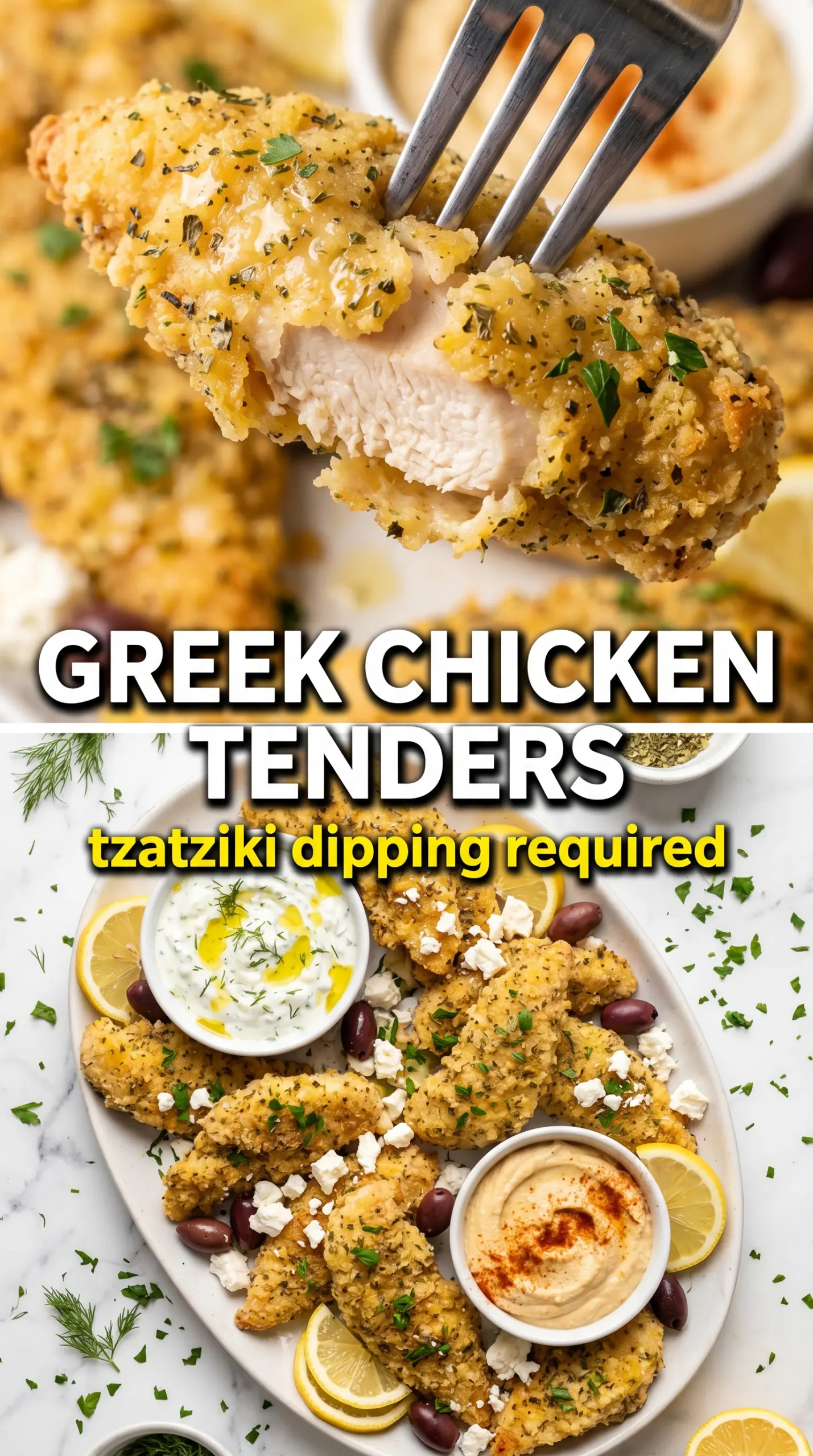 Greek chicken tenders lemon oregano