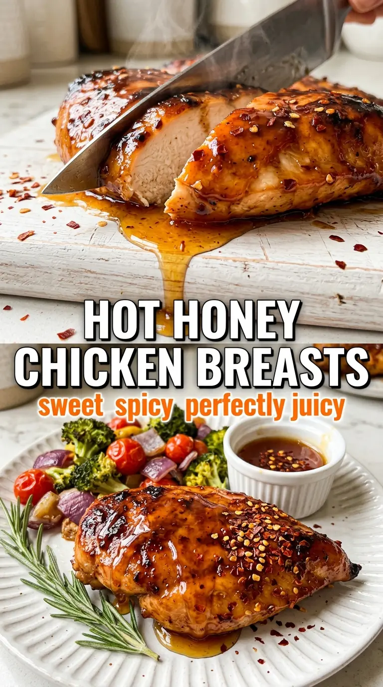 Hot honey baked chicken breasts sticky glazed caramelized